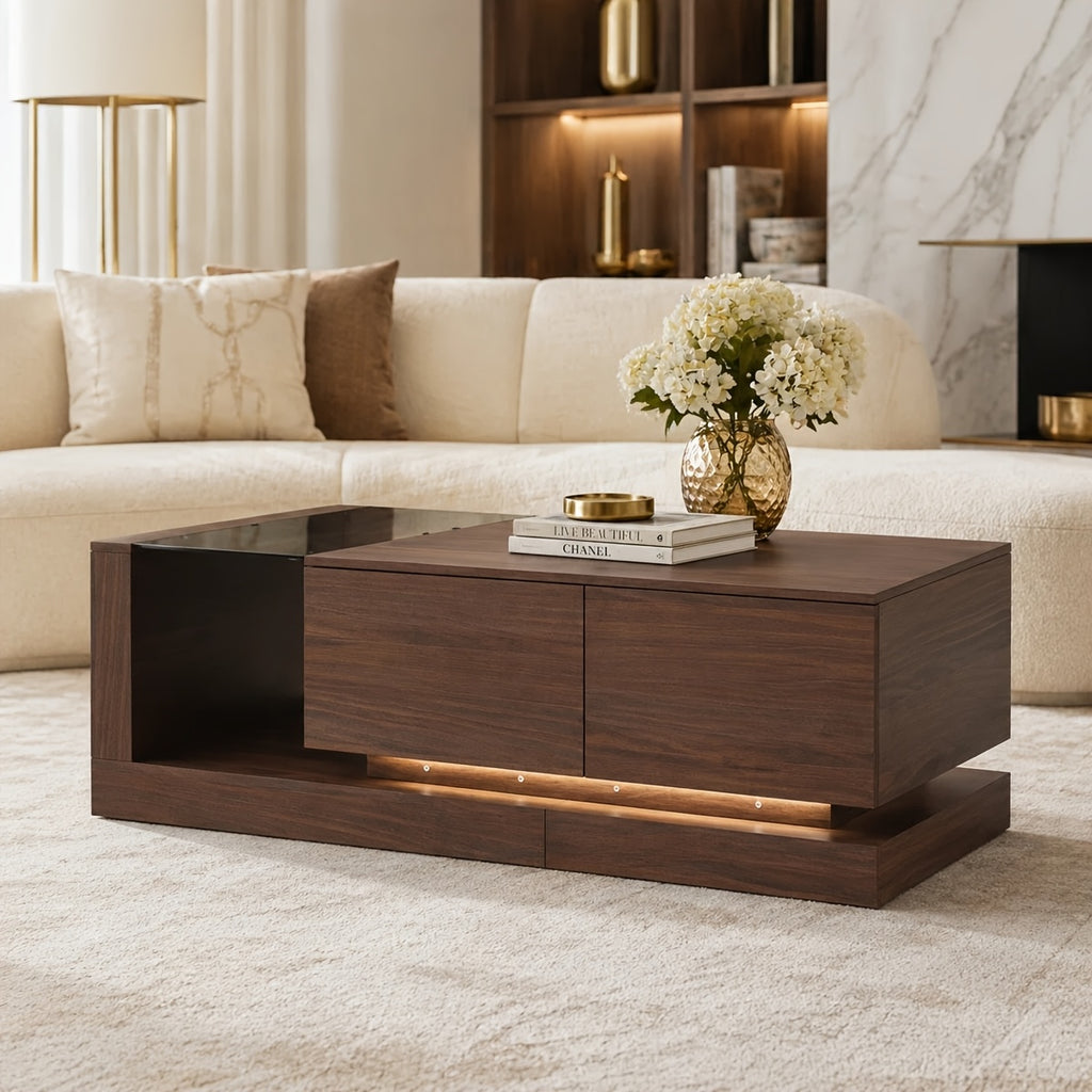 59 1 w modern coffee table adjustable led lights center - Temu