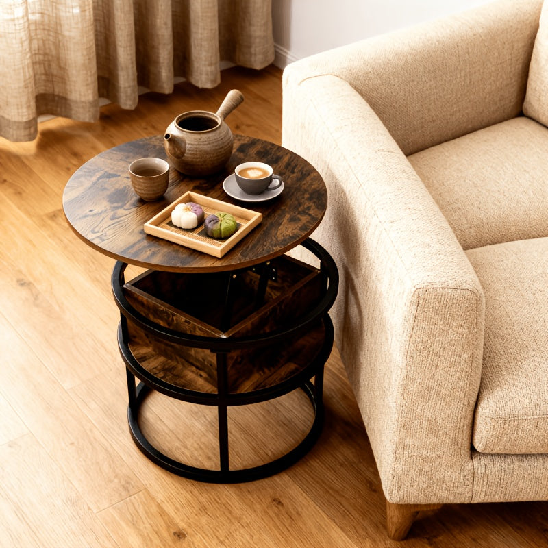 circular lifting storage coffee table industrial   - Temu