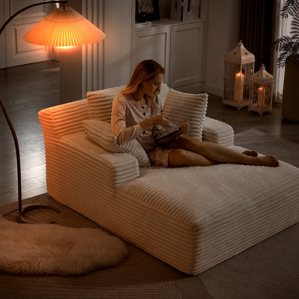 chaise lounge chair indoor corduroy upholstered boneless - Temu
