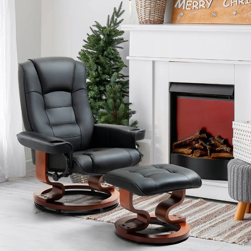 faux leather 360 swivel recliner chair   adjustable pu - Temu