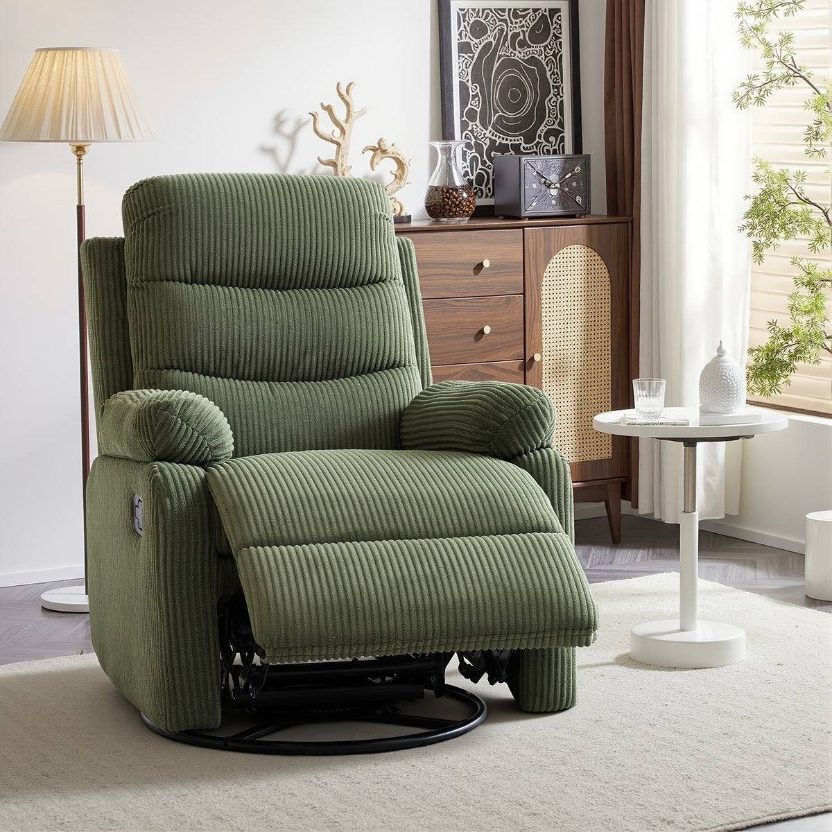 corduroy manual recliner chair high back plush single - Temu