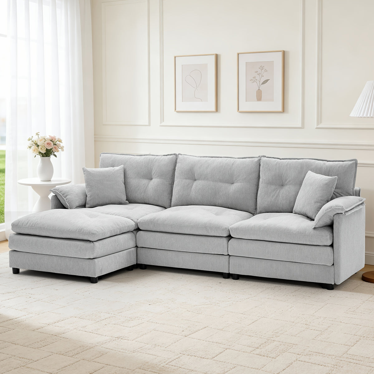100 inch modern l shaped modular sectional sofa bed movable - Temu