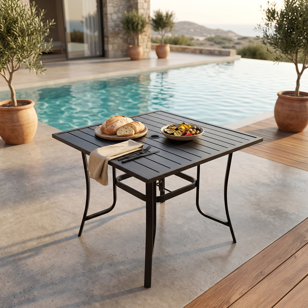 35 8 63 75 6 rectangular metal outdoor dining table weather - Temu