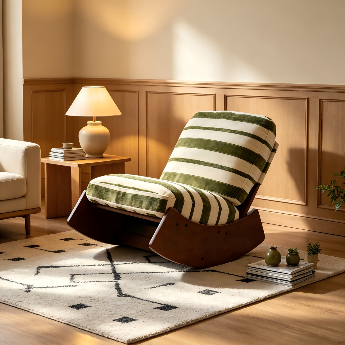 solid wood curved base armless   chair - Temu