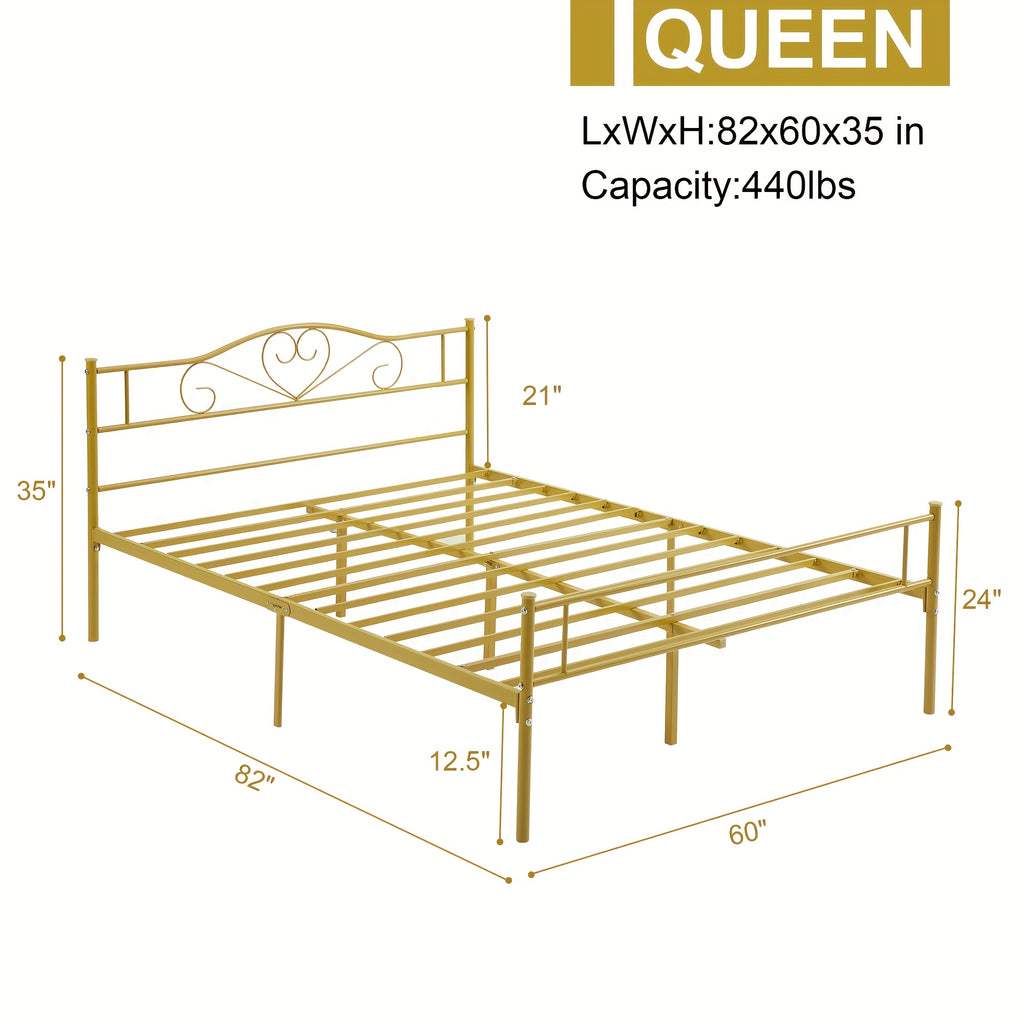 metal bed frame head   boards steel slats mattress - Temu