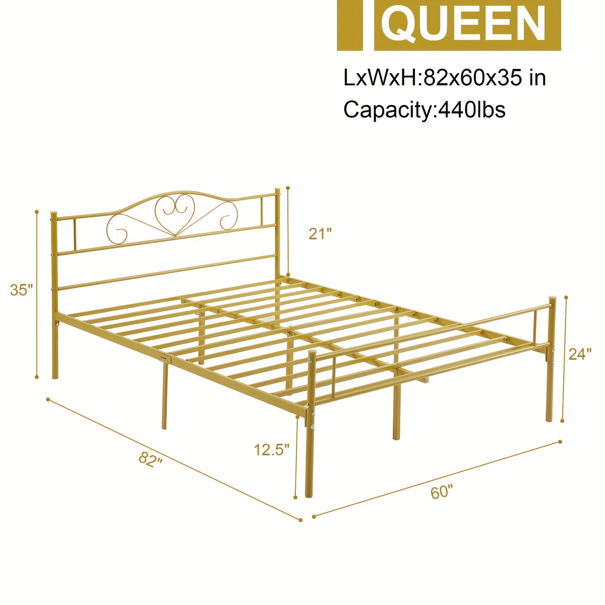 metal bed frame head   boards steel slats mattress - Temu