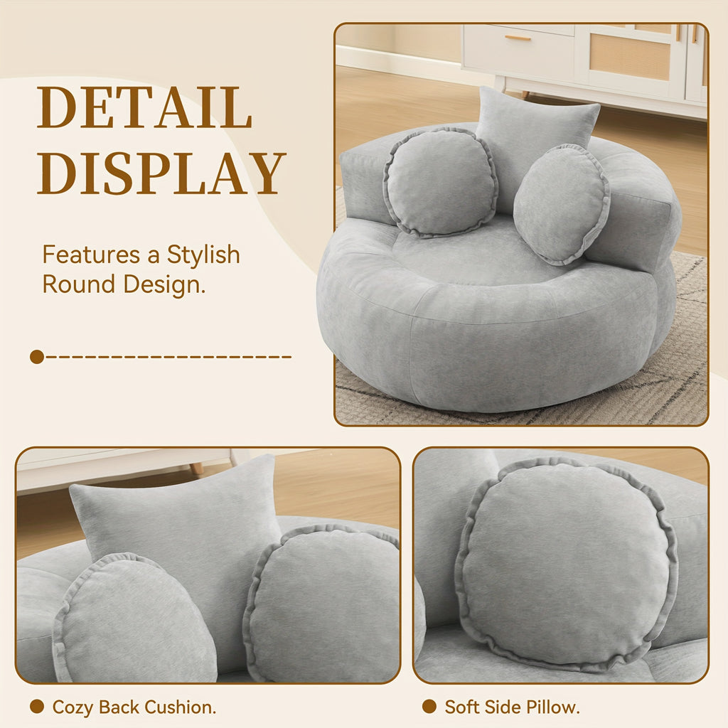 round oversized chair floor sofa chair chenille compressed - Temu