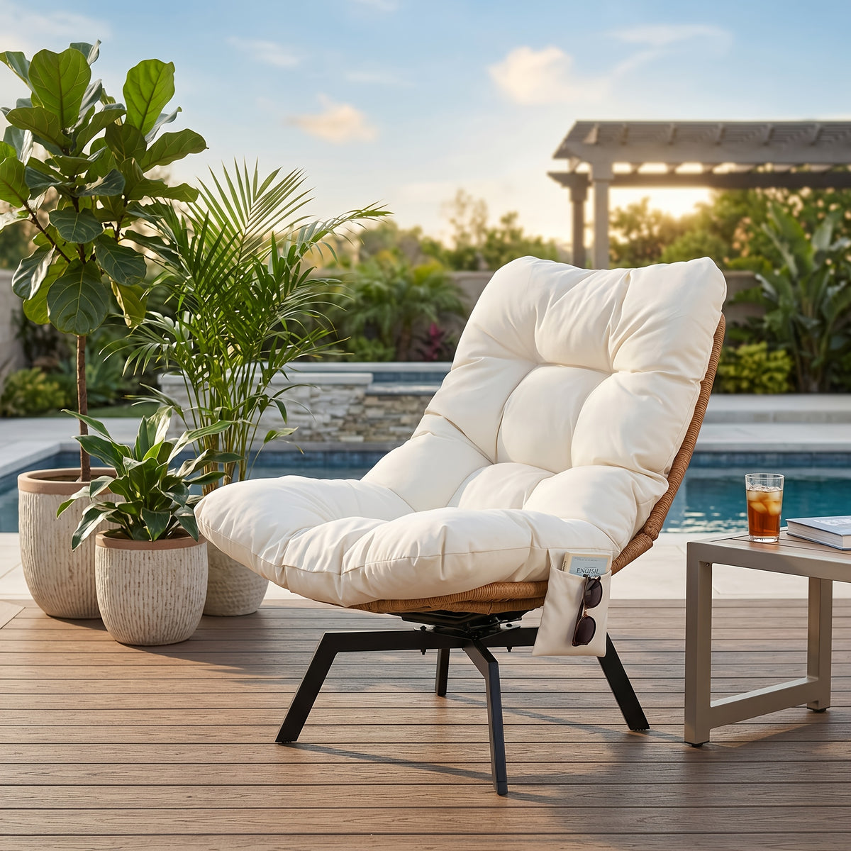 outdoor pe rattan swivel chair 360 degree wicker swivel - Temu