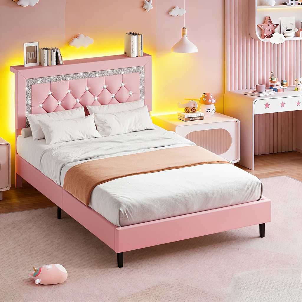 twin full queen king size bed frame storage headboard - Temu