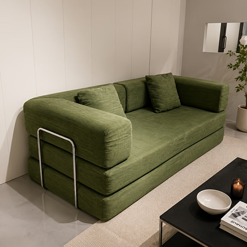lazy corduroy convertible floor sofa bed pillow back armrest - Temu