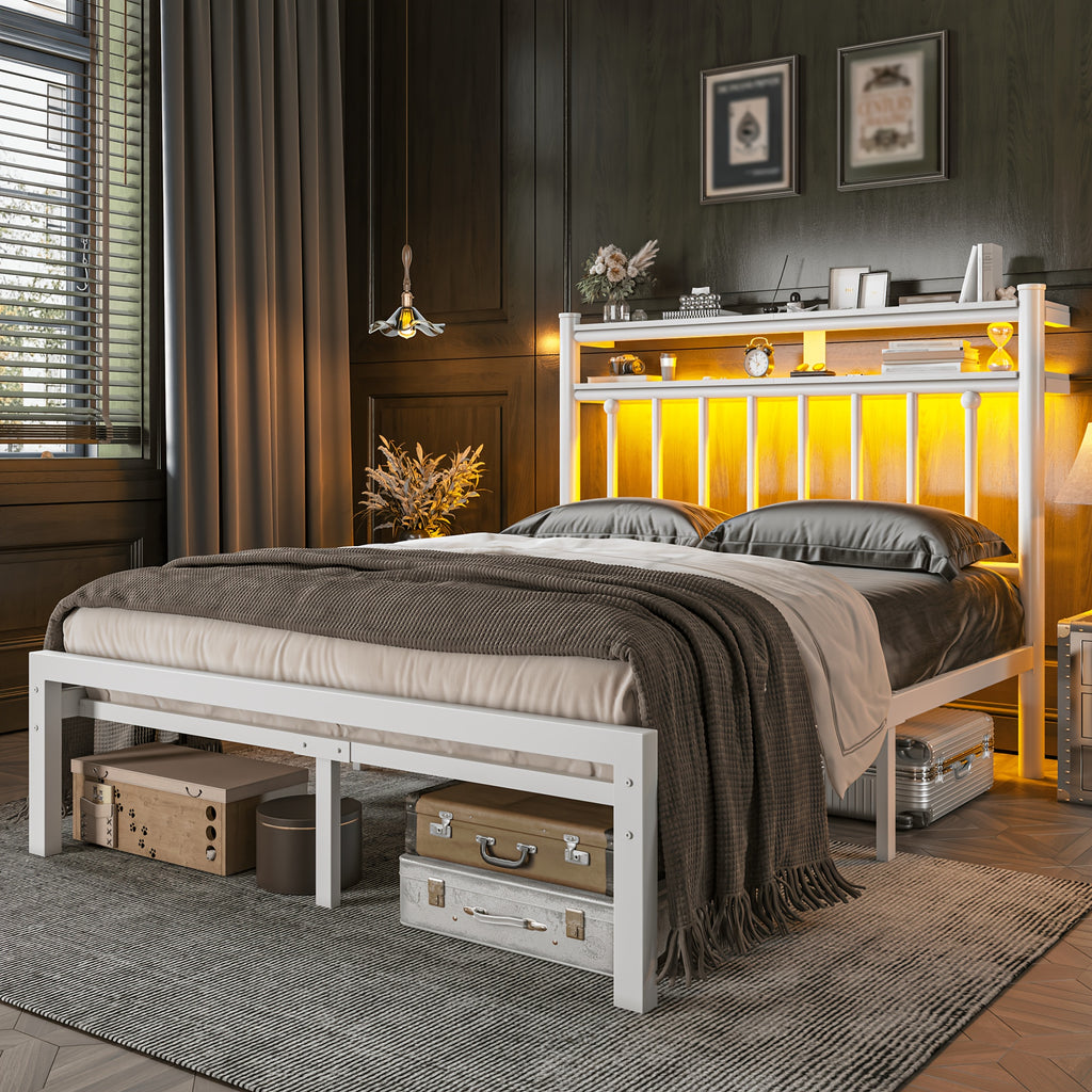 metal twin full queen king size bed frame 2 tier storage - Temu