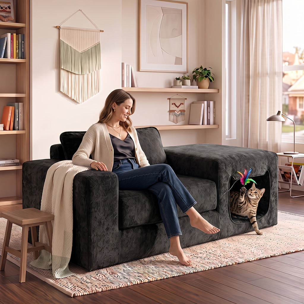 in one sofa humans pets chenille fabric single seater lounge - Temu