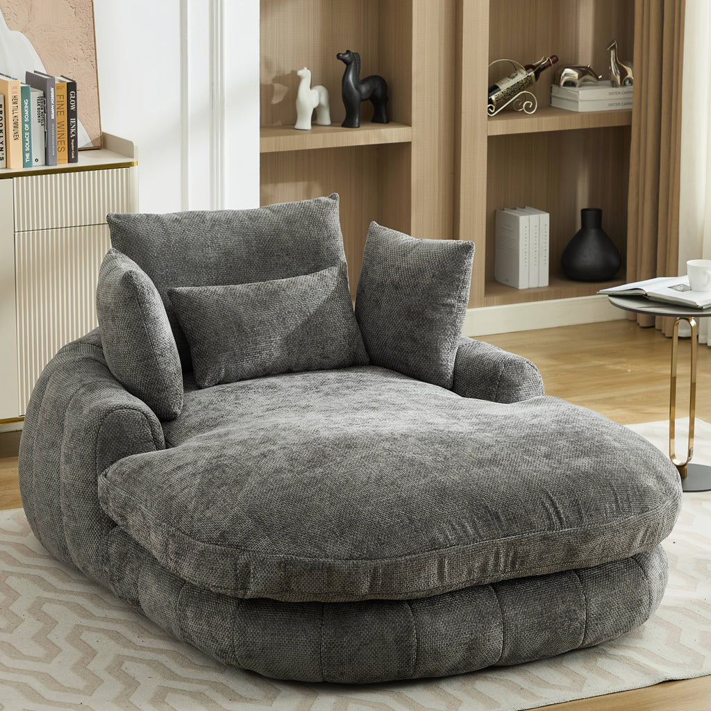 oversized chaise lounge chair indoor deep seat chenille - Temu