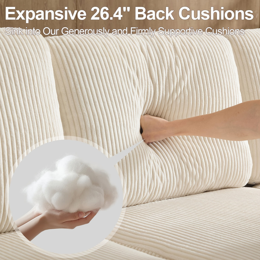 87 4 oversized 3 seater corduroy couch modern upholstered - Temu