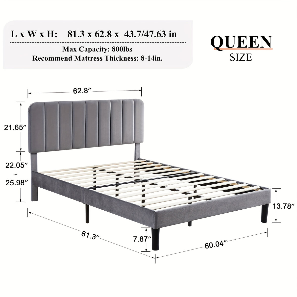 platform bed frame in velvet upholstery suitable full queen - Temu