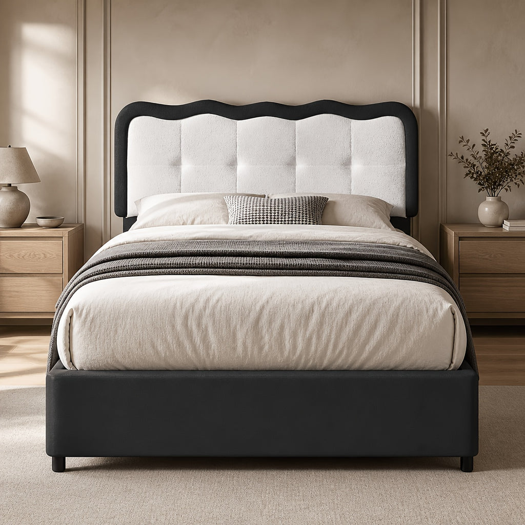 twin full size bed frame cloud bed frame pu leather - Temu