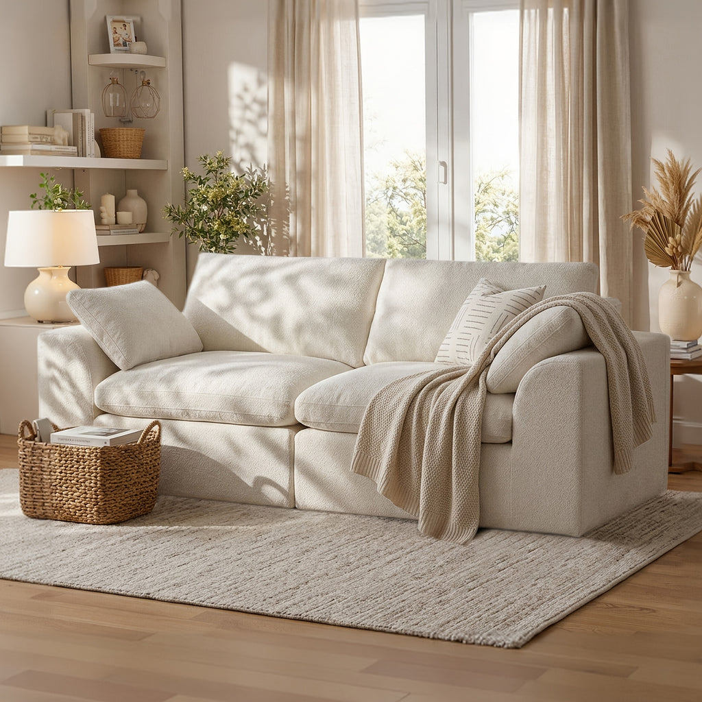 loveseat 2 seater cloud couch comfy deep seat modern small - Temu
