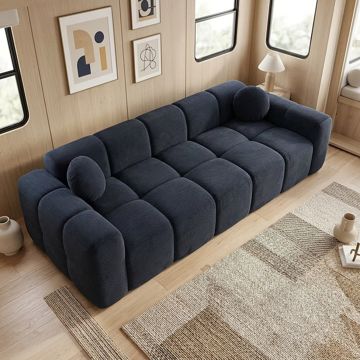 98 4 inch boneless sofa couch 2 pillows extra deep seats - Temu