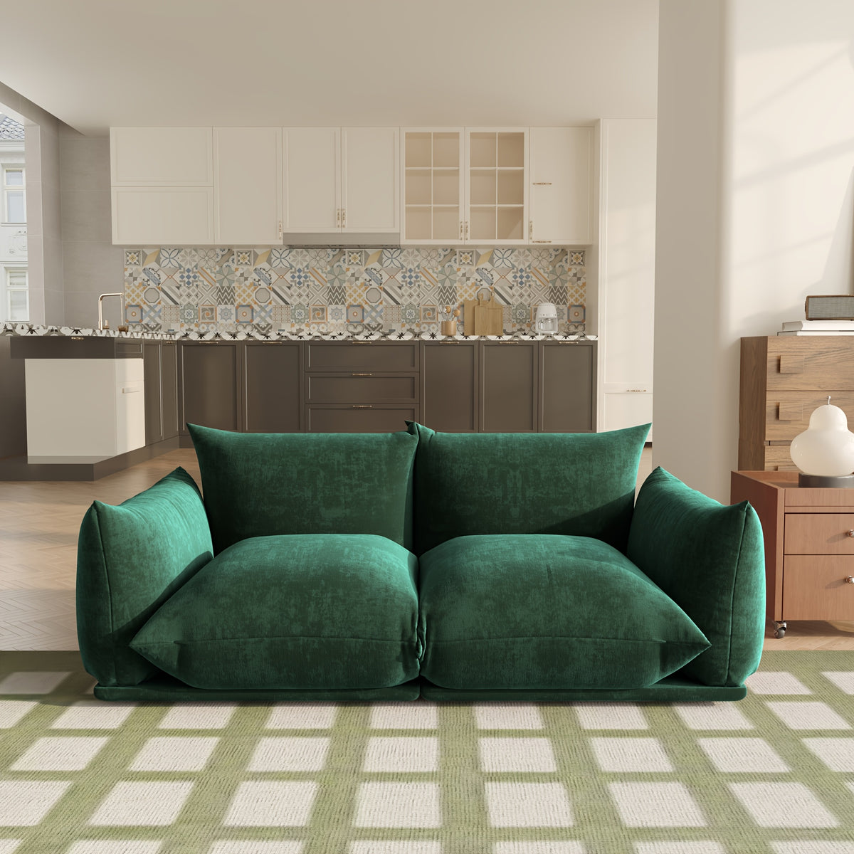 modern chenille loveseat   century chenille upholstered - Temu