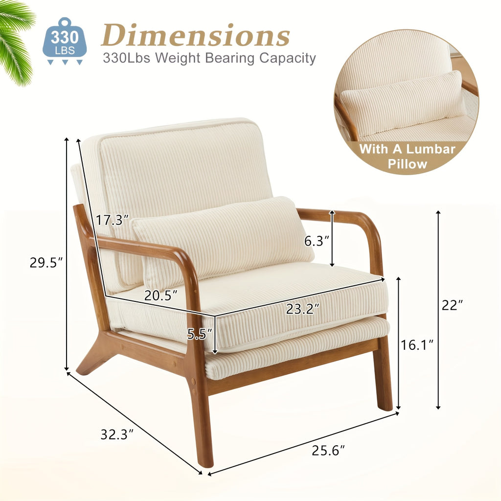 corduroy accent chair   century - Temu