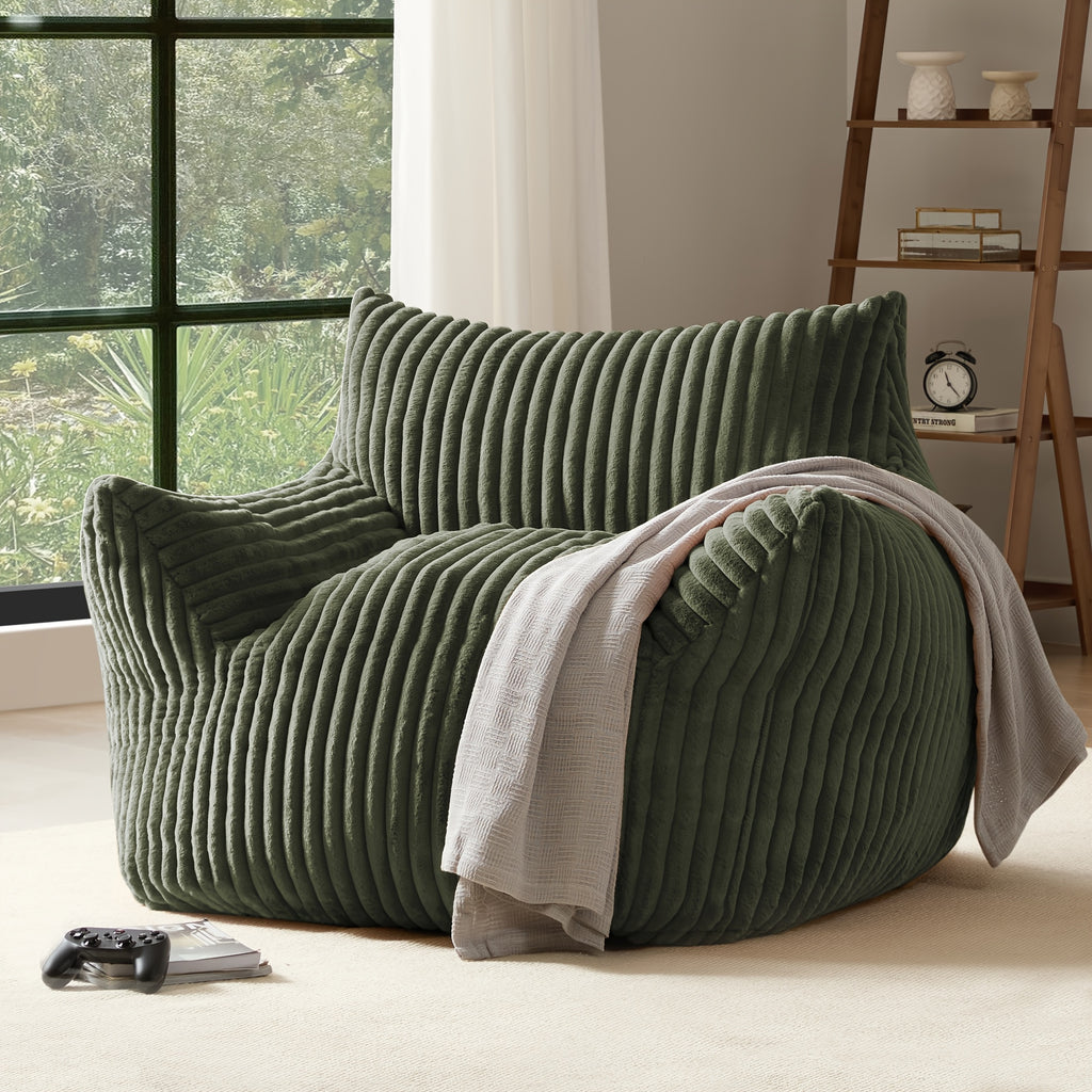 46 oversized corduroy memory foam bean bag chair comfy lazy - Temu