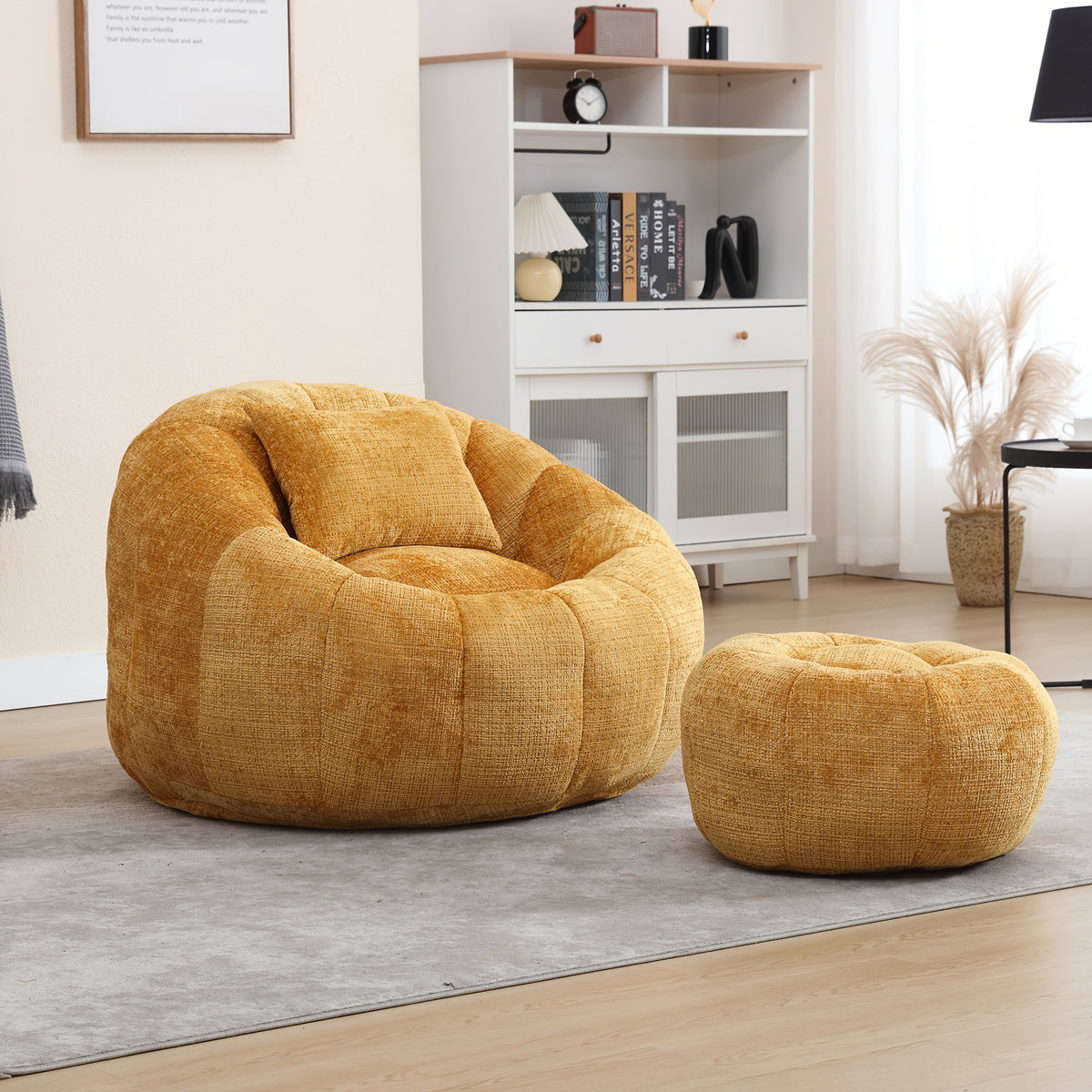 chenille round lazy   sofa chair   a - Temu