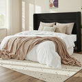 modern wingback platform bed frame velvet upholstered - Temu
