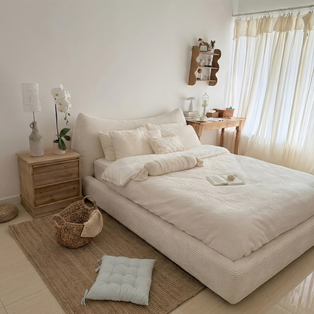 cloud bed frame cat ear design headboard 9 4 thick - Temu