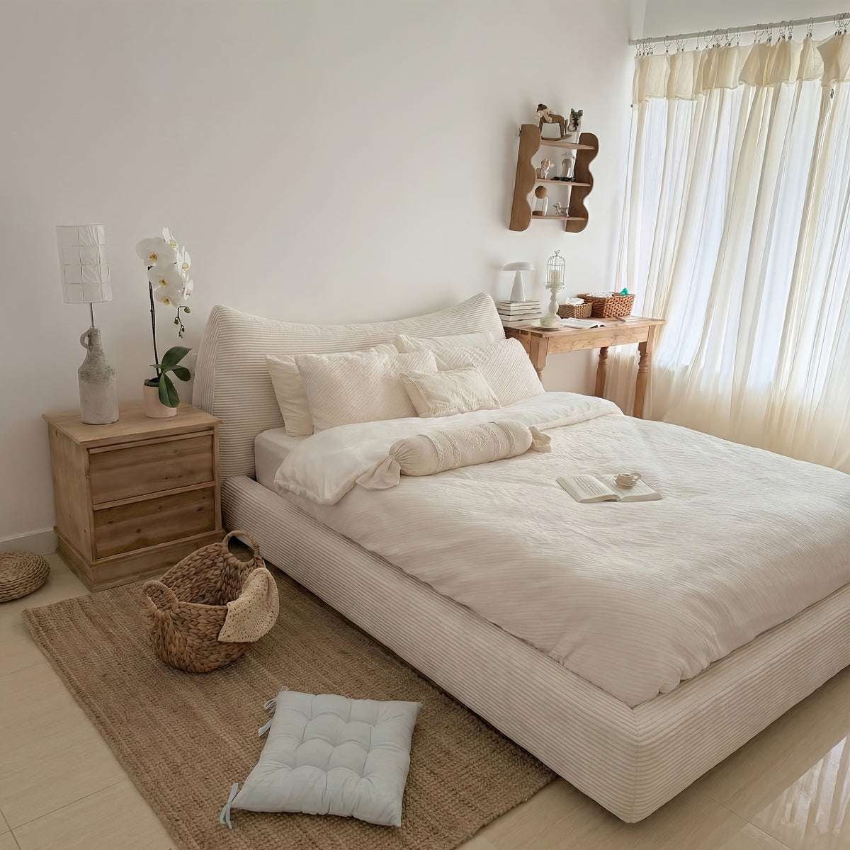 cloud bed frame cat ear design headboard 9 4 thick - Temu