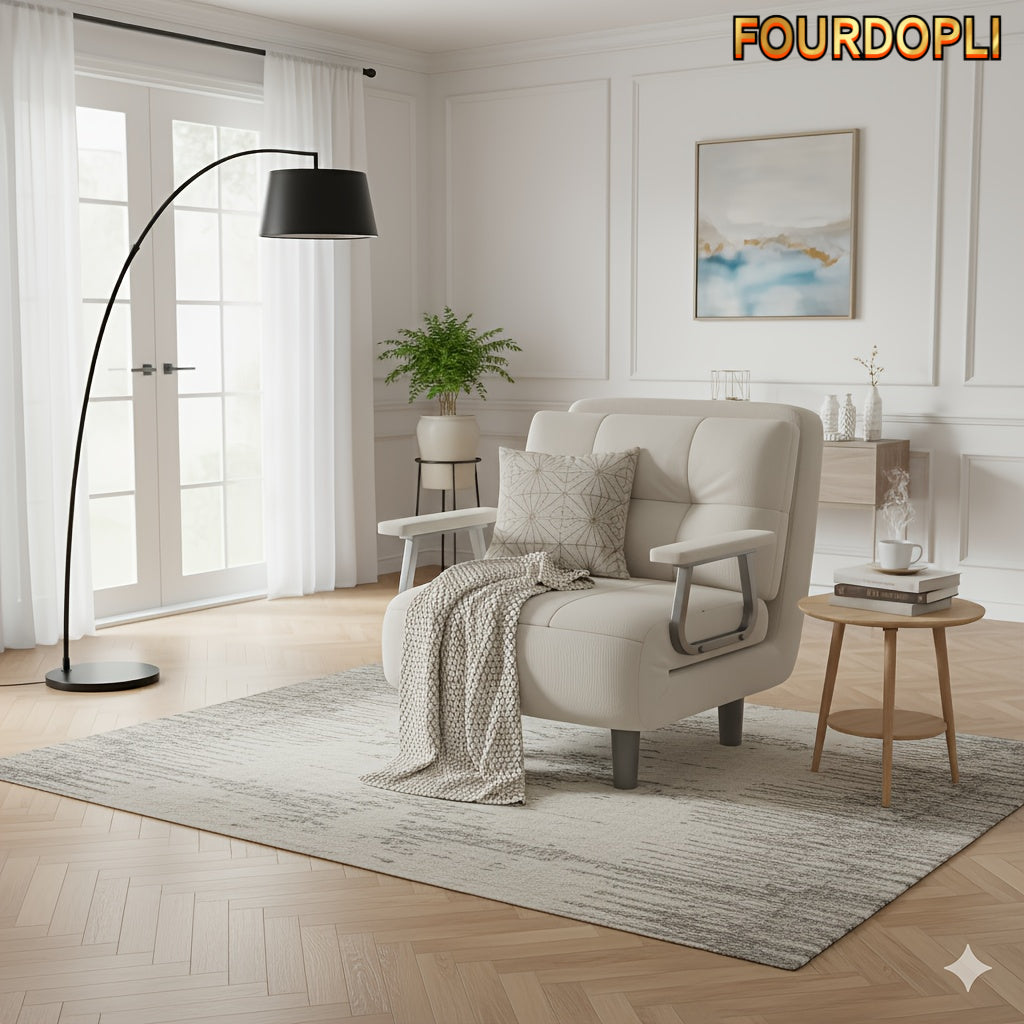 large folding chair bed silvery armrest corduroy sofa 5 - Temu