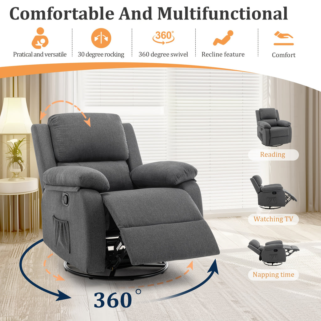 recliner chair 360 degree swivel rocking chair   small - Temu