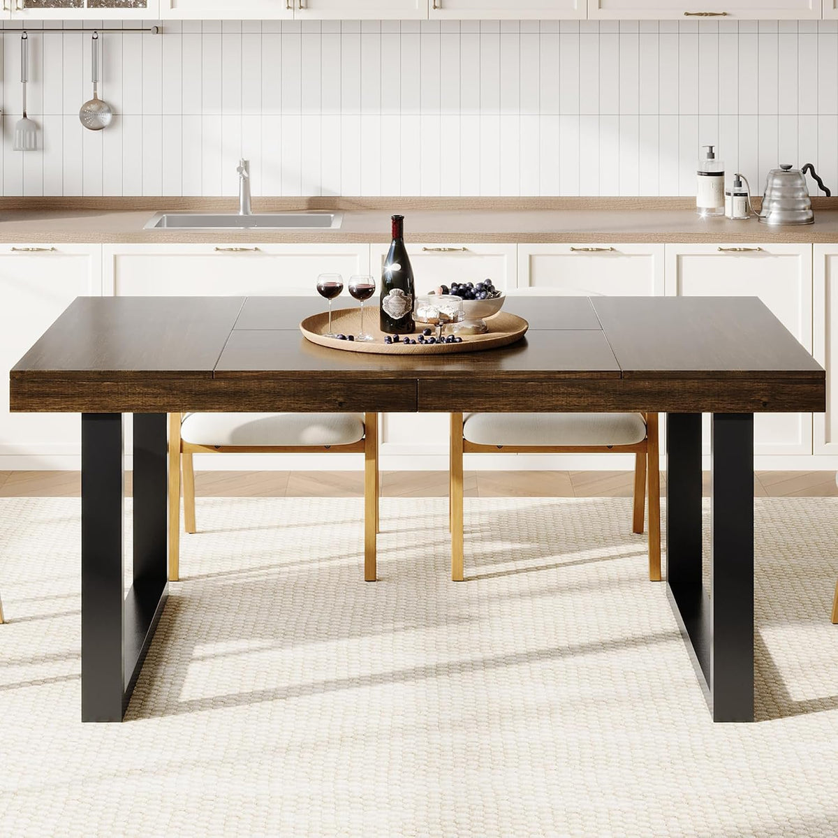 70 8 rustic farmhouse dining table 6 8 kitchen table metal - Temu