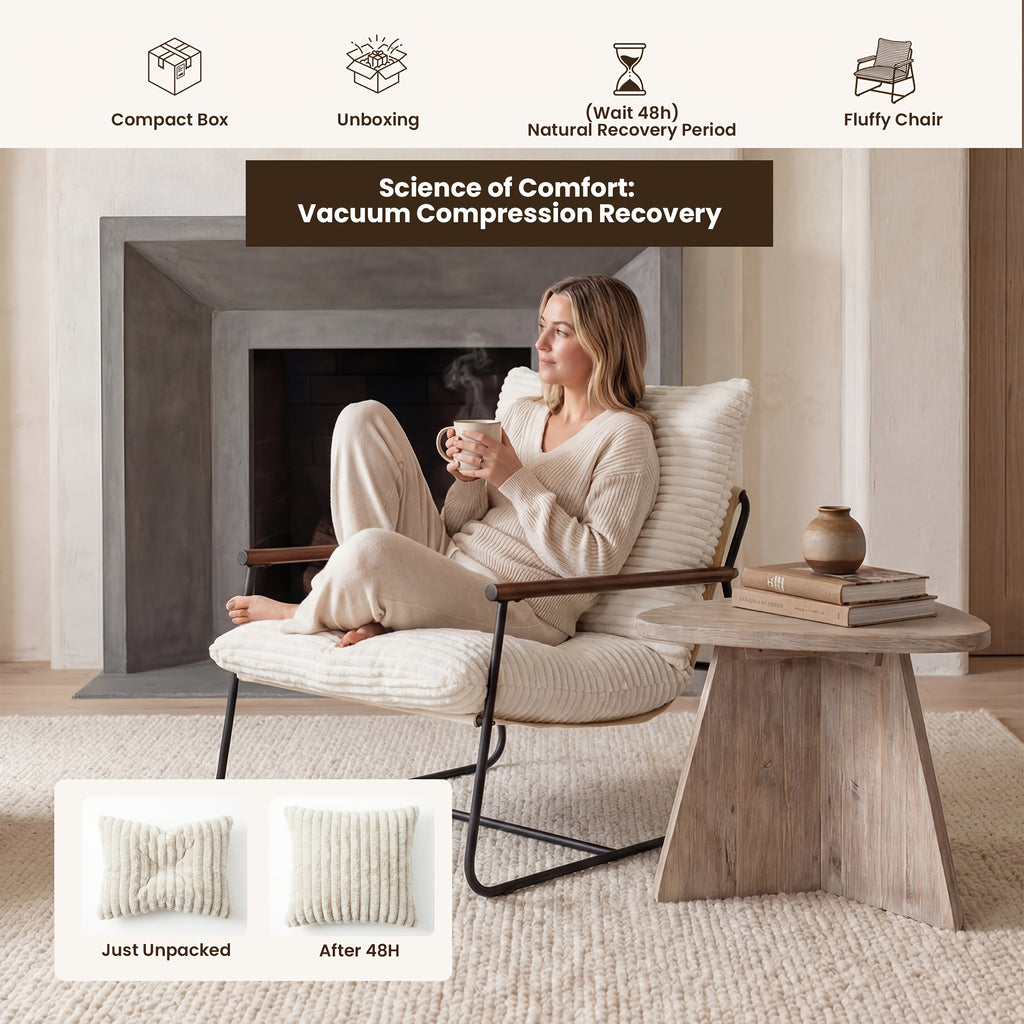 29 5in iron armchair padded cushion heavy duty metal accent - Temu