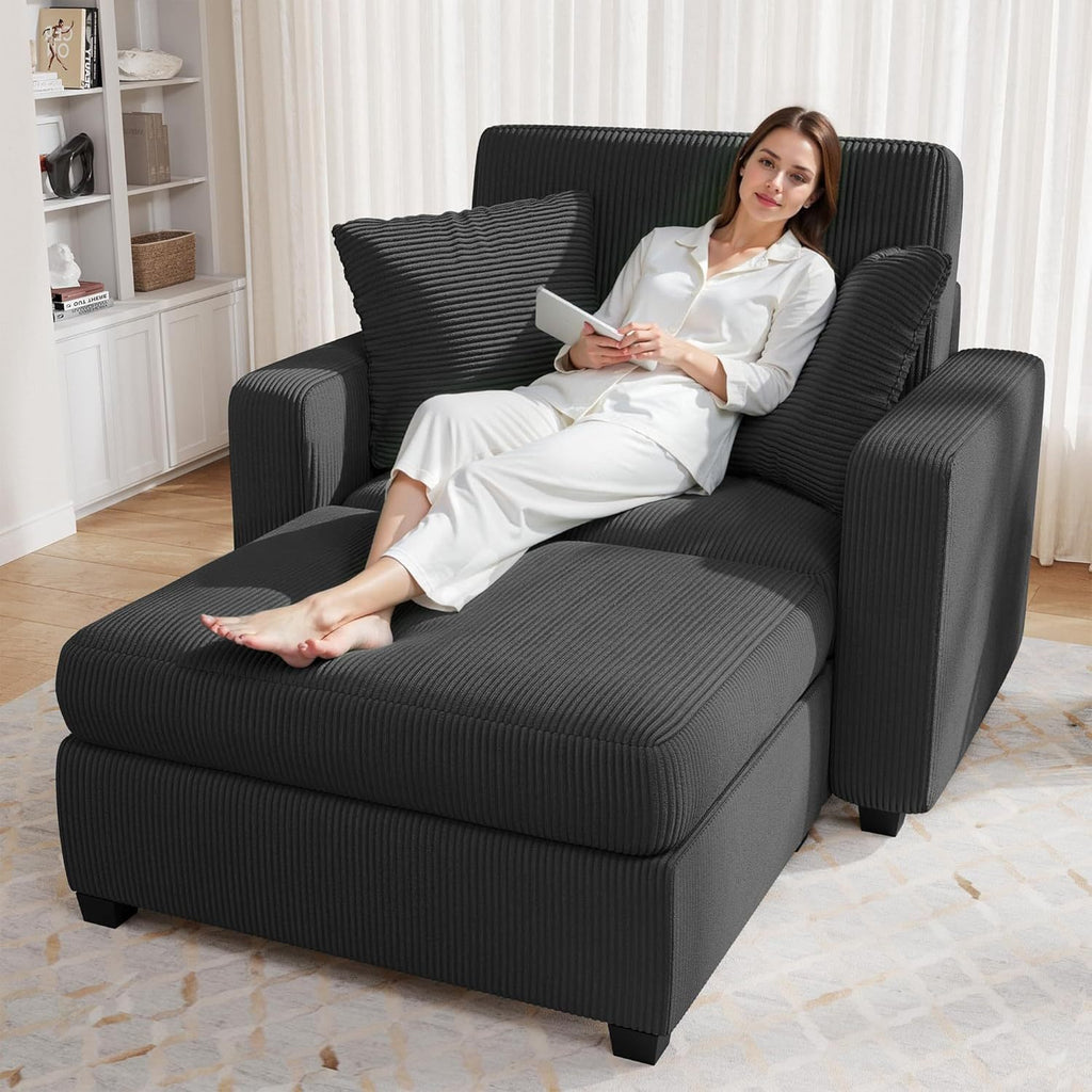 42 oversized chaise lounge chair indoor corduroy upholstered - Temu