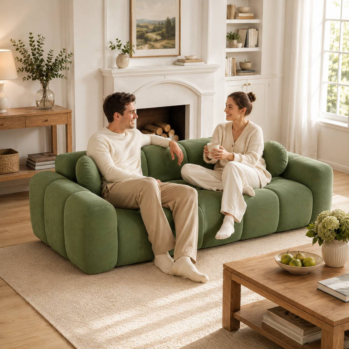 98 4 modern corduroy sofa suitable studio apartment extra - Temu