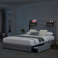 queen bed frame full size platform bed 2 removable - Temu