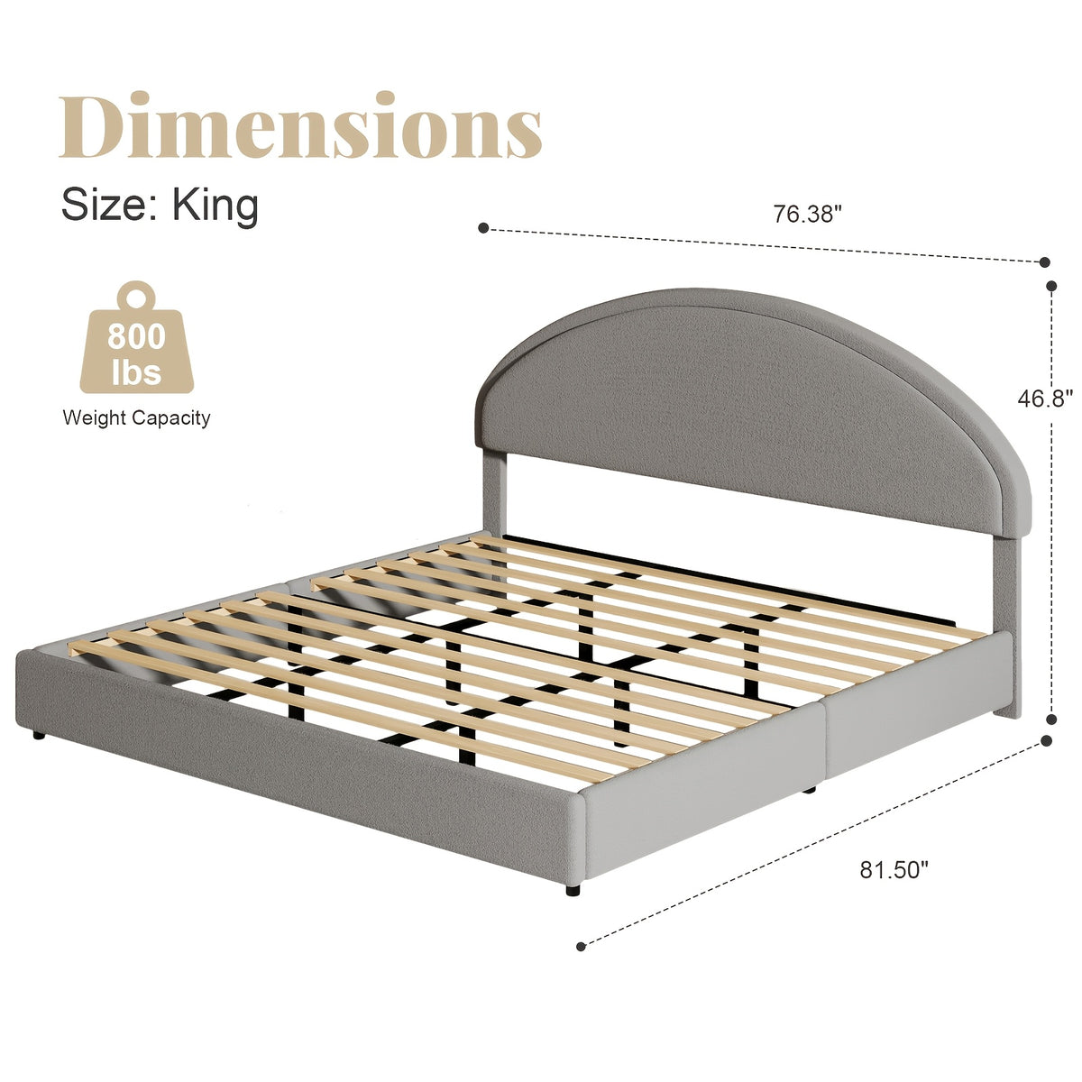 twin full queen king bed frame boucle upholstered headboard - Temu