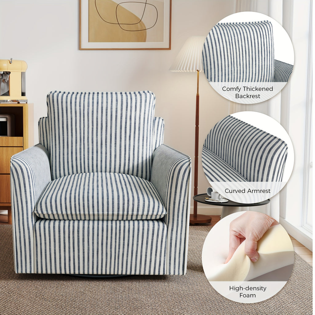 modern brown metal swivel accent chair thick padded backrest - Temu
