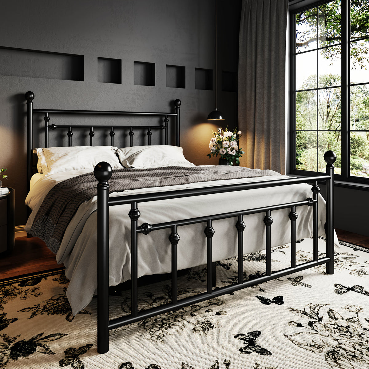 contemporary metal bed frame retro iron style head - Temu