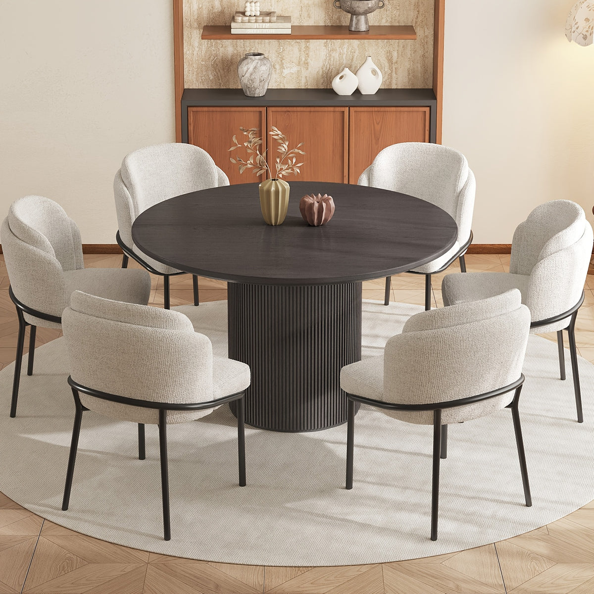 46 06 round dining table set four dining table set six - Temu