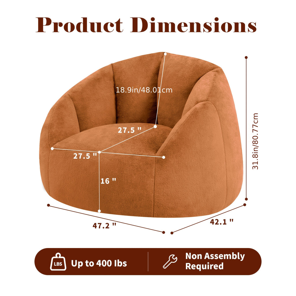 47 2 large shell style corduroy bean bag lounge chair   - Temu