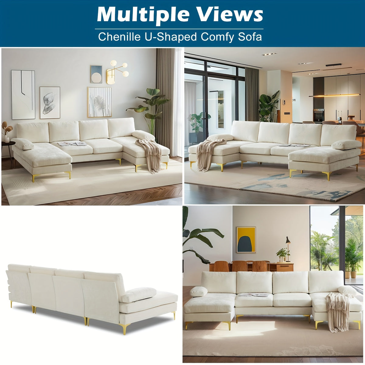 boonlo 110 w large u shape sectional sofa couch 51   - Temu
