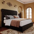 bed frame king queen size velvet tall headboard king - Temu