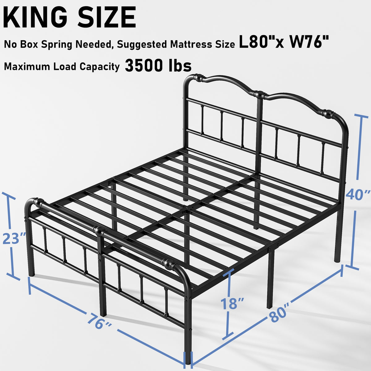bed frame headboard footboard vintage style steel - Temu