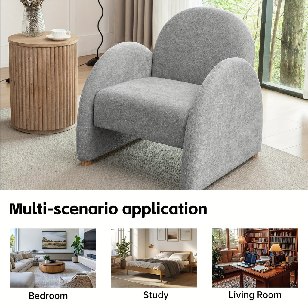 modern accent chair upholstered boucle arm single sofa comfy - Temu