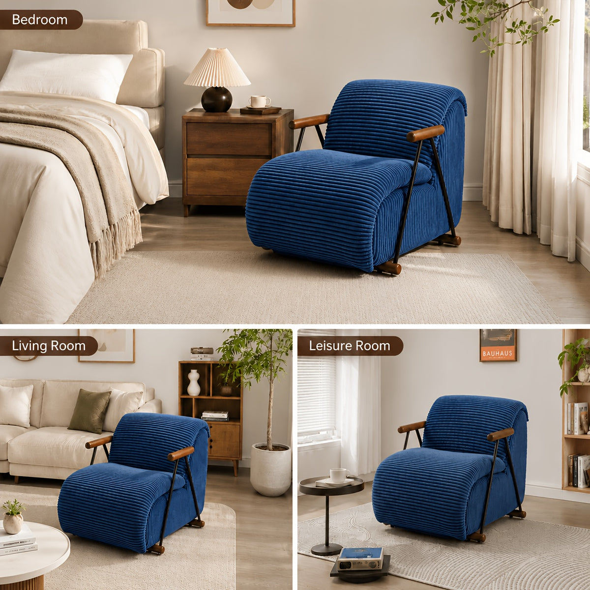 modern striped corduroy accent chair oversized padded single - Temu