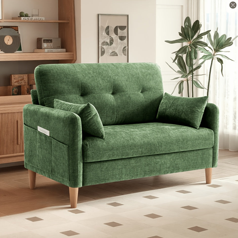 loveseat sofa 47 small couch living room comfy chenille - Temu