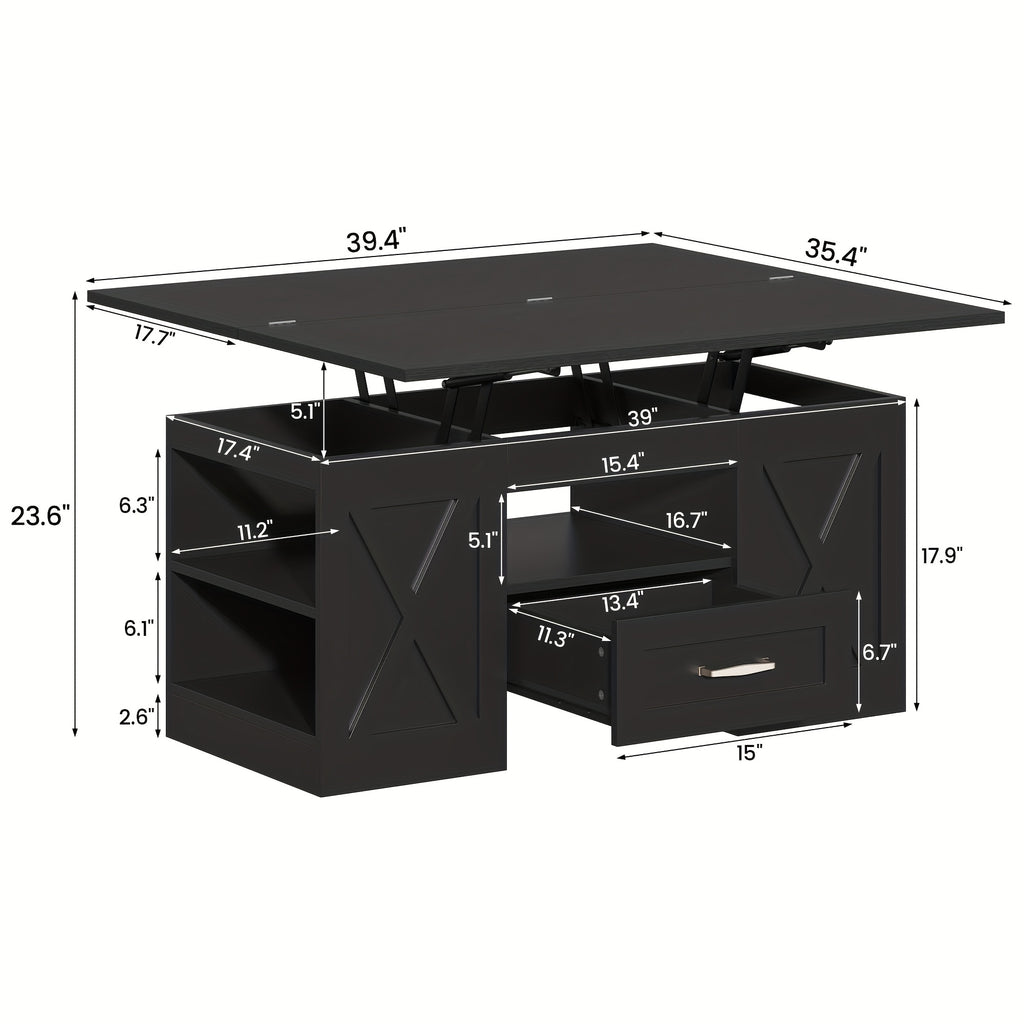lift top coffee table 39 37inch large wooden farmhouse - Temu