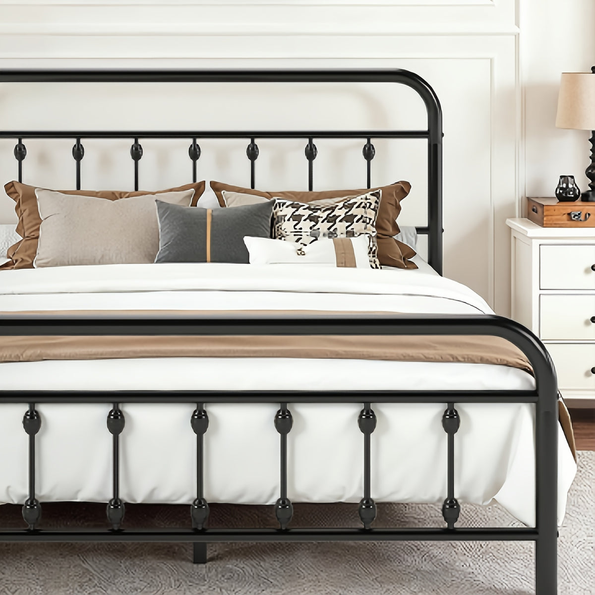 14 inch vintage metal bed frame iron headboard footboard - Temu