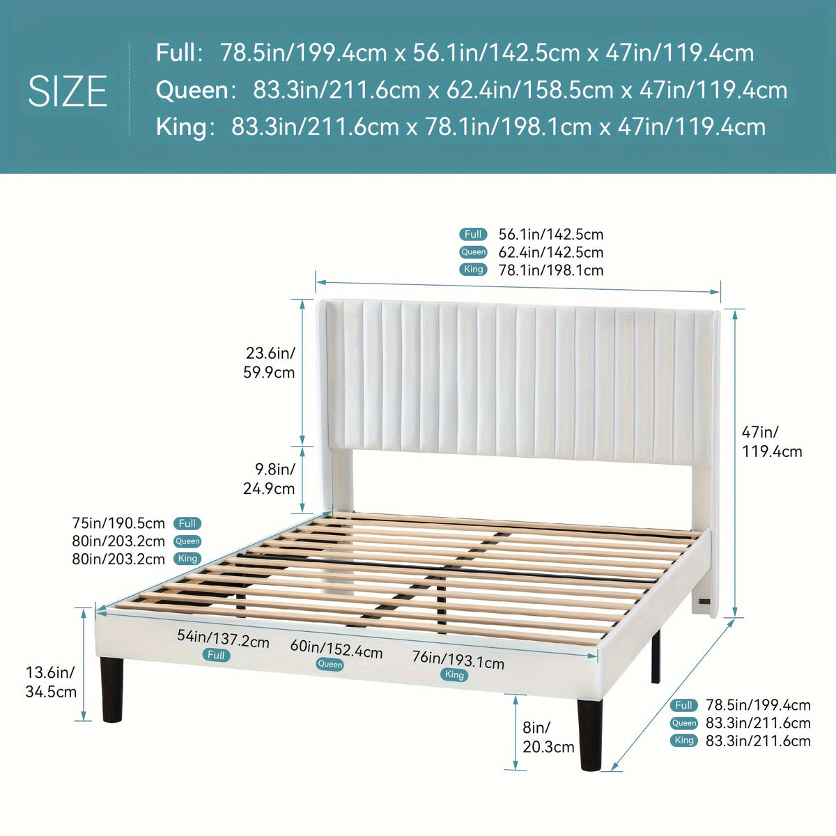 full queen king size velvet upholstered bed frame - Temu
